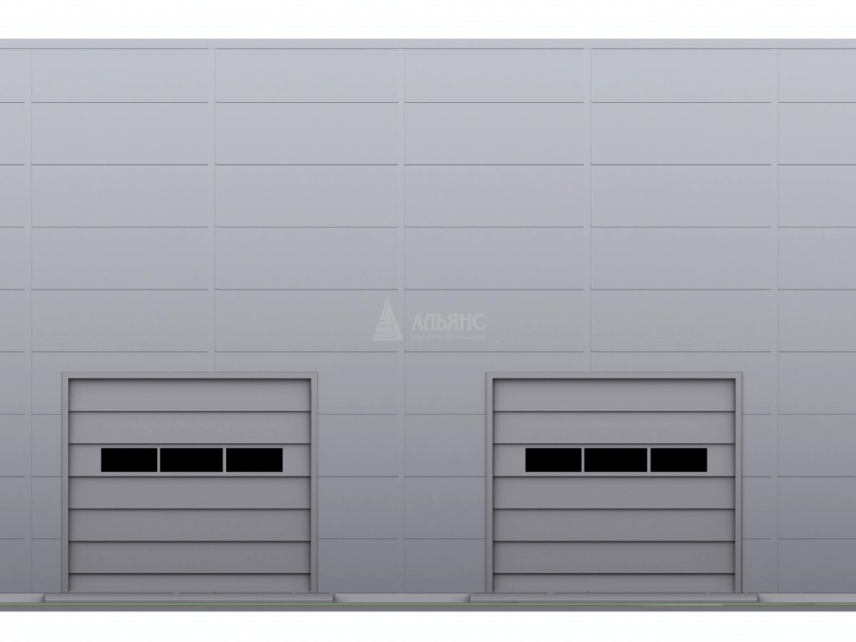 3D визуализация Производственное здание с АБК из сэндвич-панелей - фото 6