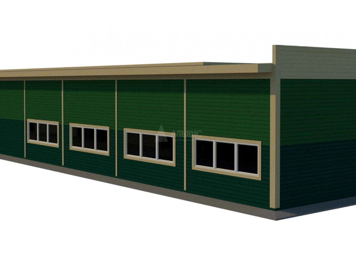 3D визуализация Проект грузового гаража из сэндвич-панелей - фото 3