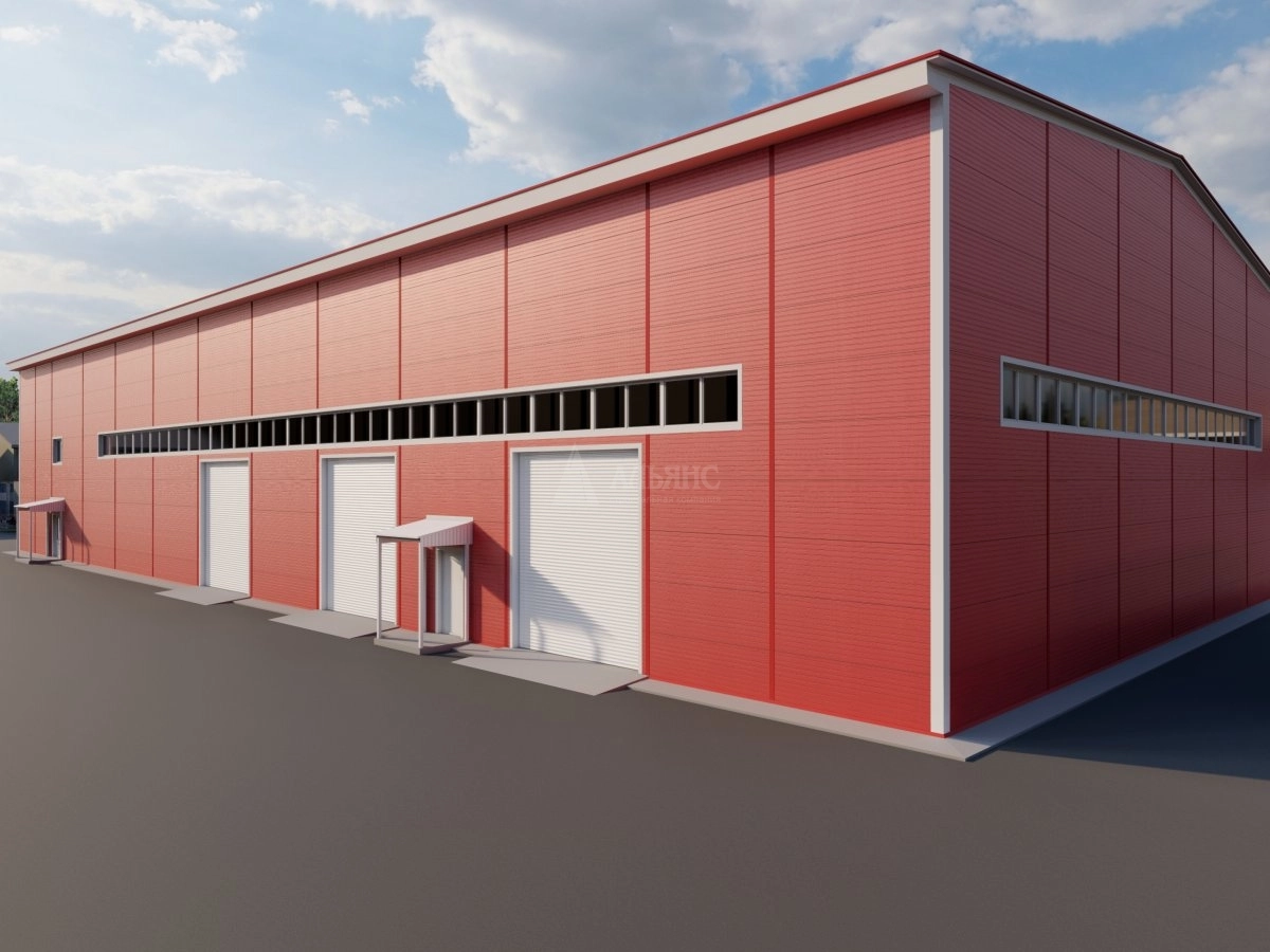 3D визуализация Ремонтно-механическая мастерская из сэндвич-панелей - фото 3